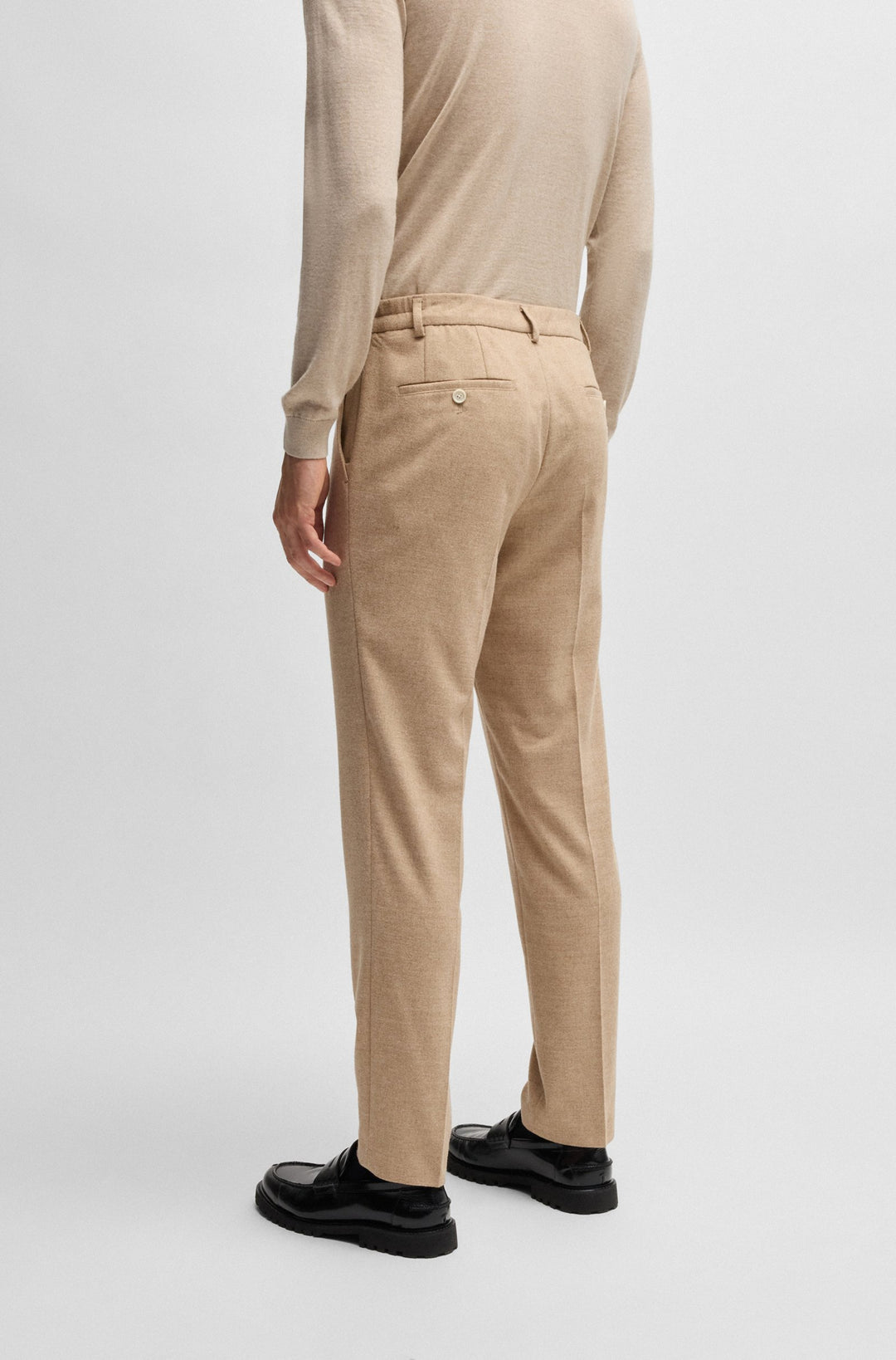 BOSS Trousers Slim Fit in Wool Mix - P-GENIUS-CW-WG-244 10244939 01-50530644- Concorde Fashion#color_white-131