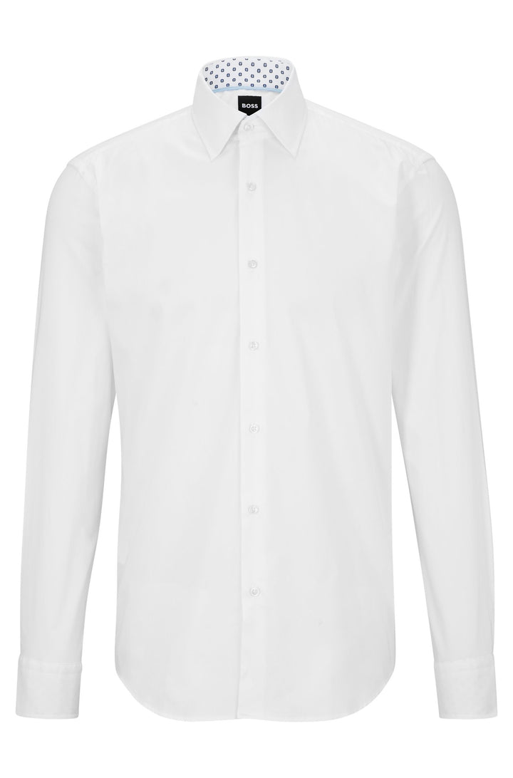 BOSS Regular Fit Casual Shirts in Cotton - H-JOE-KENT-C3-214 10245425 01-50490513- Concorde Fashion#color_white-100