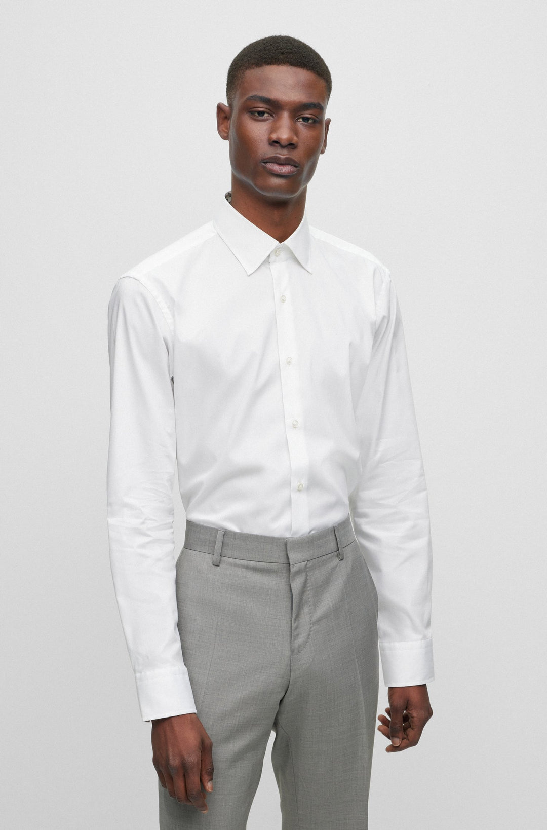 BOSS Regular Fit Casual Shirts in Cotton - H-JOE-KENT-C3-214 10245425 01-50490513- Concorde Fashion#color_white-100