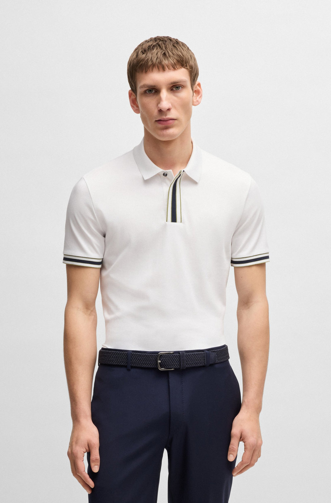 BOSS Polos Regular Fit - PARLAY 185 50486186- Concorde Fashion#color_white-100