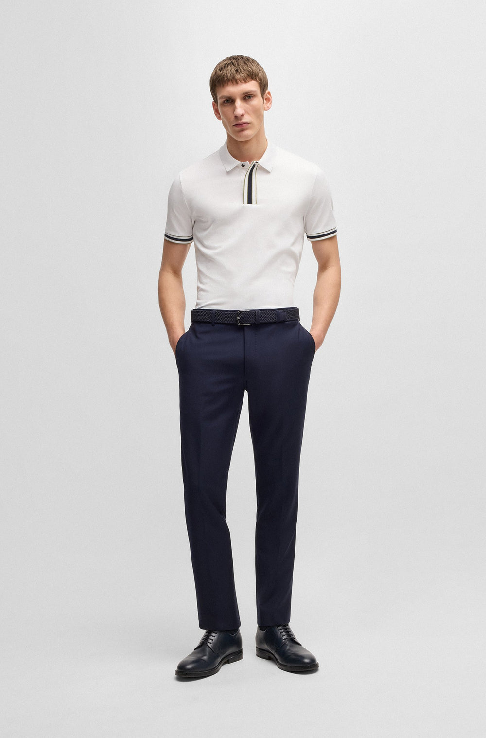 BOSS Polos Regular Fit - PARLAY 185 50486186- Concorde Fashion#color_white-100