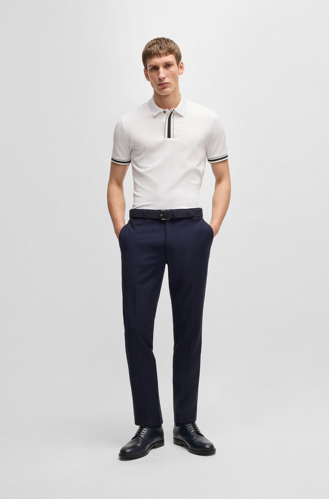 BOSS Polos Regular Fit - PARLAY 185 50486186- Concorde Fashion#color_white-100