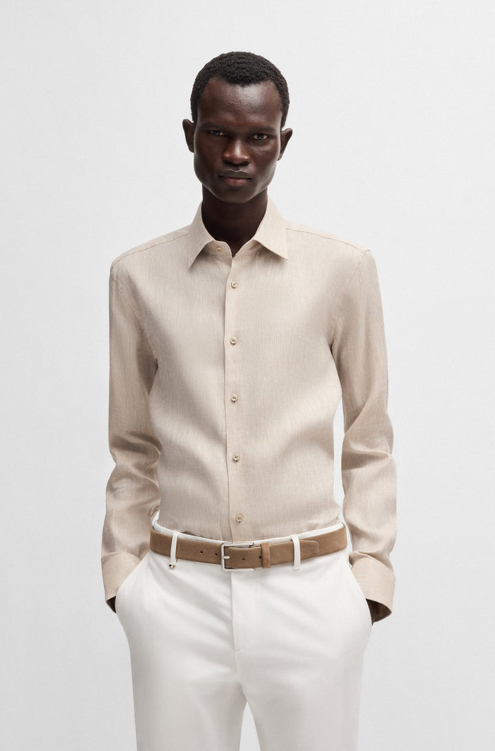 BOSS Casual Shirts Slim Fit - H-HANK-KENT-C1-214 50490234- Concorde Fashion#color_beige-275