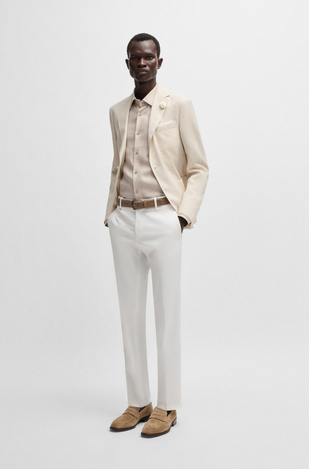 BOSS Casual Shirts Slim Fit - H-HANK-KENT-C1-214 50490234- Concorde Fashion#color_beige-275