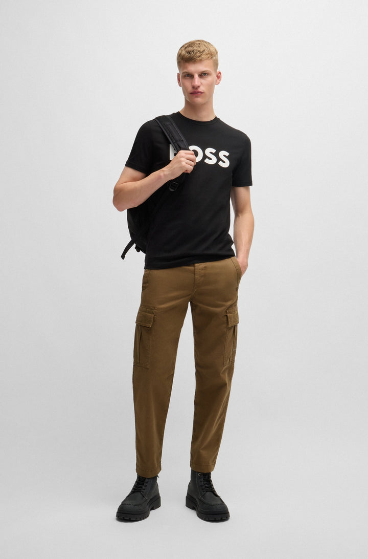 BOSS T-Shirts Regular Fit in Cotton - THINKING 1 10246016 01-50481923- Concorde Fashion#color_black-001