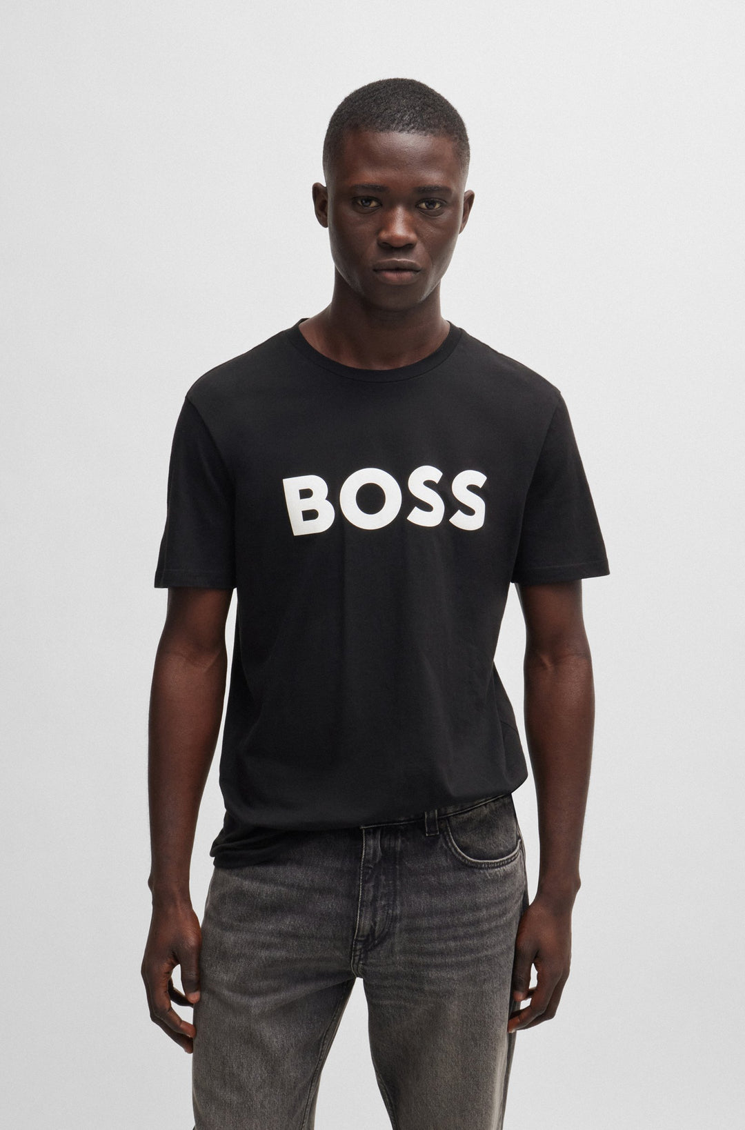 BOSS T-Shirts Regular Fit in Cotton - THINKING 1 10246016 01-50481923- Concorde Fashion#color_black-002