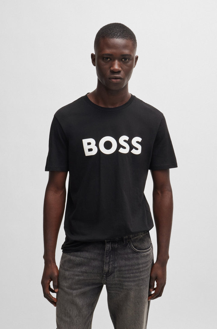 BOSS T-Shirts Regular Fit in Cotton - THINKING 1 10246016 01-50481923- Concorde Fashion#color_black-002