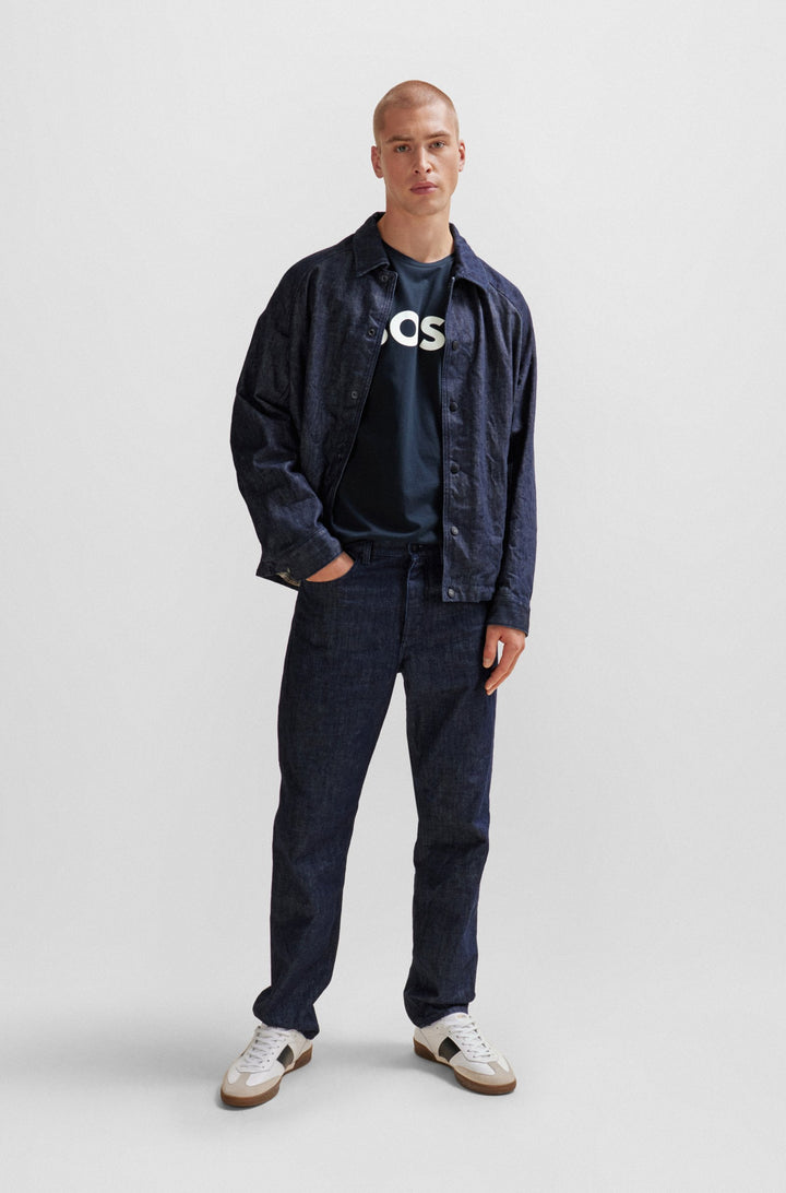BOSS T-Shirts Regular Fit in Cotton - THINKING 1 10246016 01-50481923- Concorde Fashion#color_navy-405