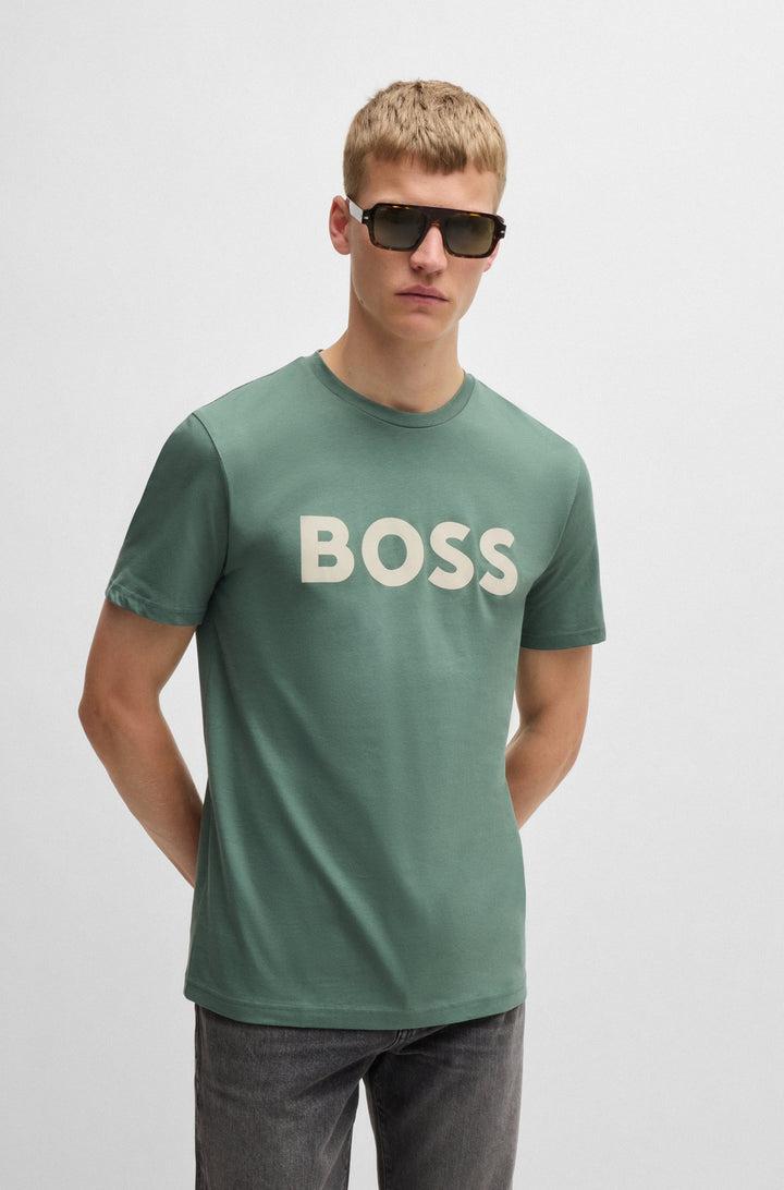 BOSS T-Shirts Regular Fit in Cotton - THINKING 1 10246016 01-50481923- Concorde Fashion#color_green-341