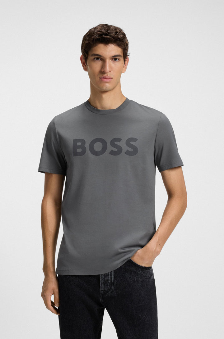 BOSS T-Shirts Regular Fit in Cotton - THINKING 1 10246016 01-50481923- Concorde Fashion#color_grey-062