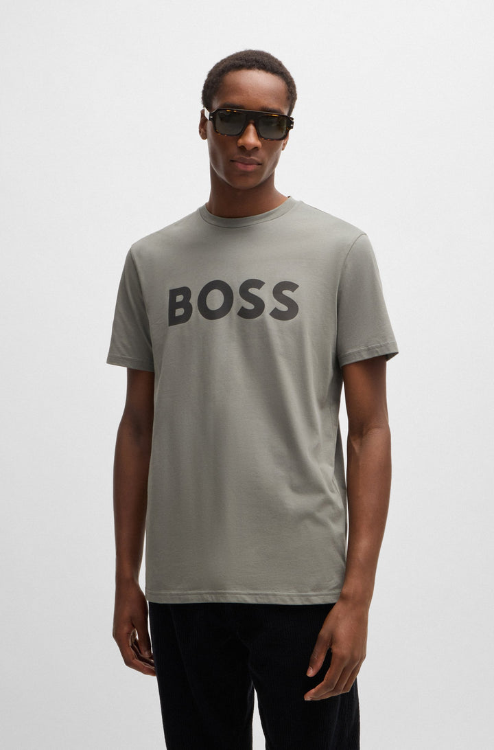 BOSS T-Shirts Regular Fit in Cotton - THINKING 1 10246016 01-50481923- Concorde Fashion#color_grey-076
