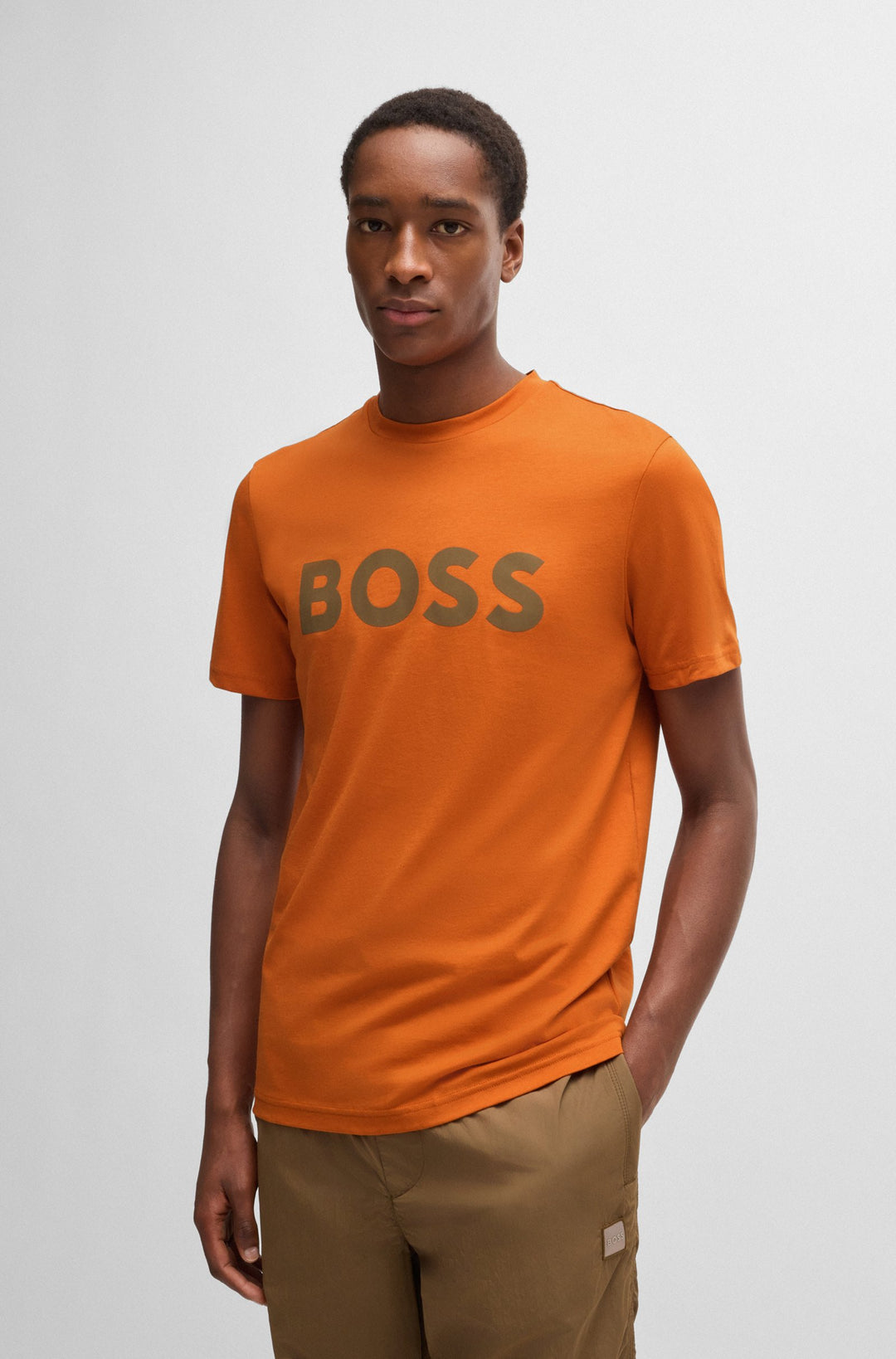 BOSS T-Shirts Regular Fit in Cotton - THINKING 1 10246016 01-50481923- Concorde Fashion#color_orange-840