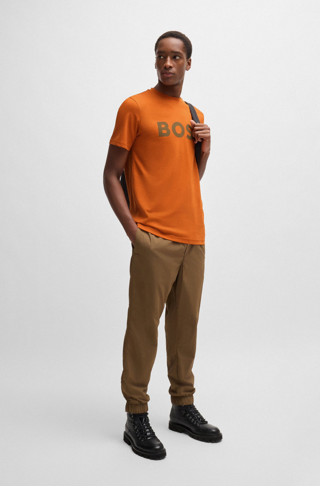 BOSS T-Shirts Regular Fit in Cotton - THINKING 1 10246016 01-50481923- Concorde Fashion#color_orange-840