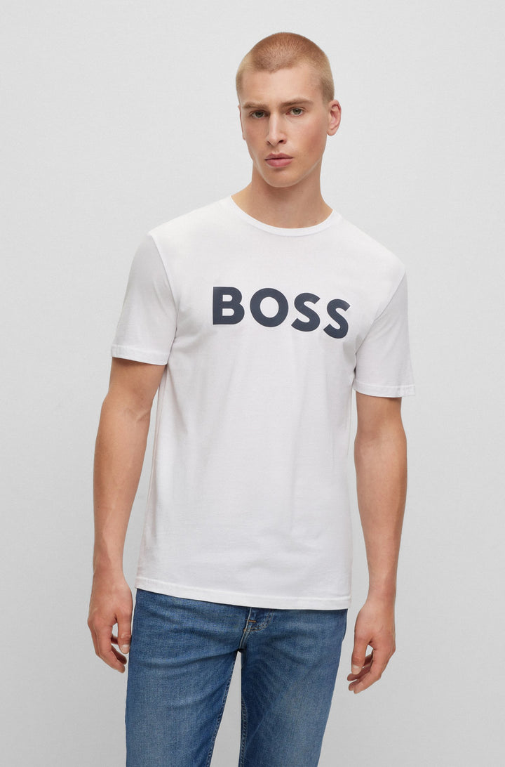 BOSS Regular Fit T-Shirts in Cotton - THINKING 1 10246016 01-50481923- Concorde Fashion#color_white-100