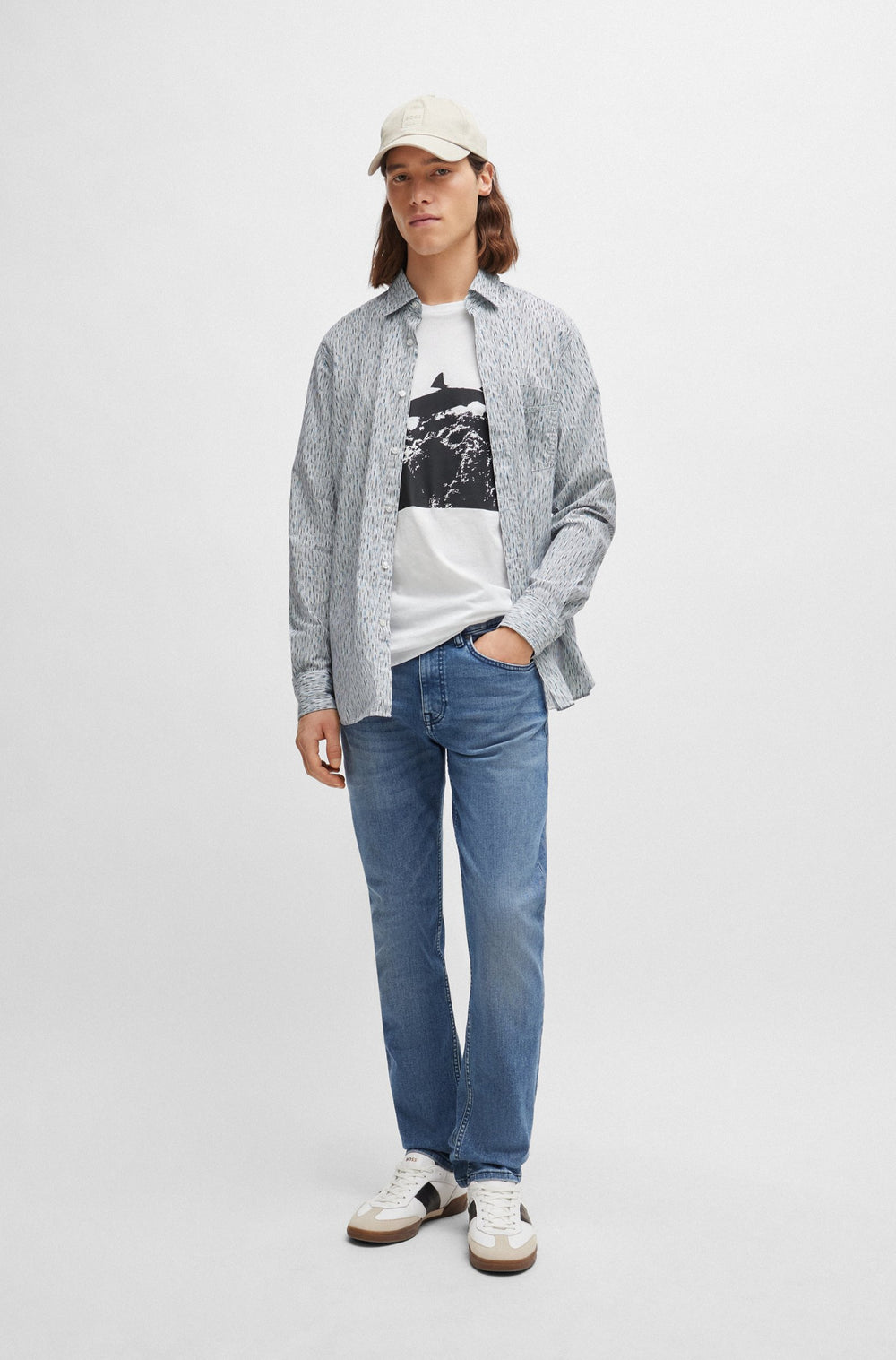 BOSS Regular Fit T-Shirts in Cotton - TE_SEA_HORSE 10246016 01-50515626- Concorde Fashion#color_white-100