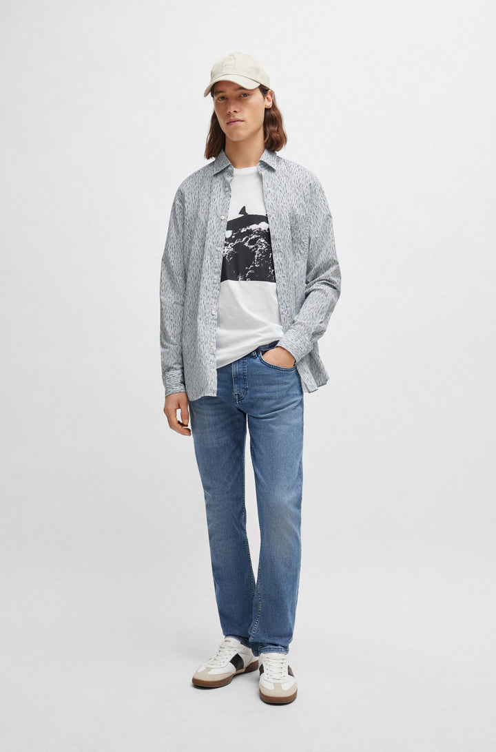BOSS Regular Fit T-Shirts in Cotton - TE_SEA_HORSE 10246016 01-50515626- Concorde Fashion#color_white-100
