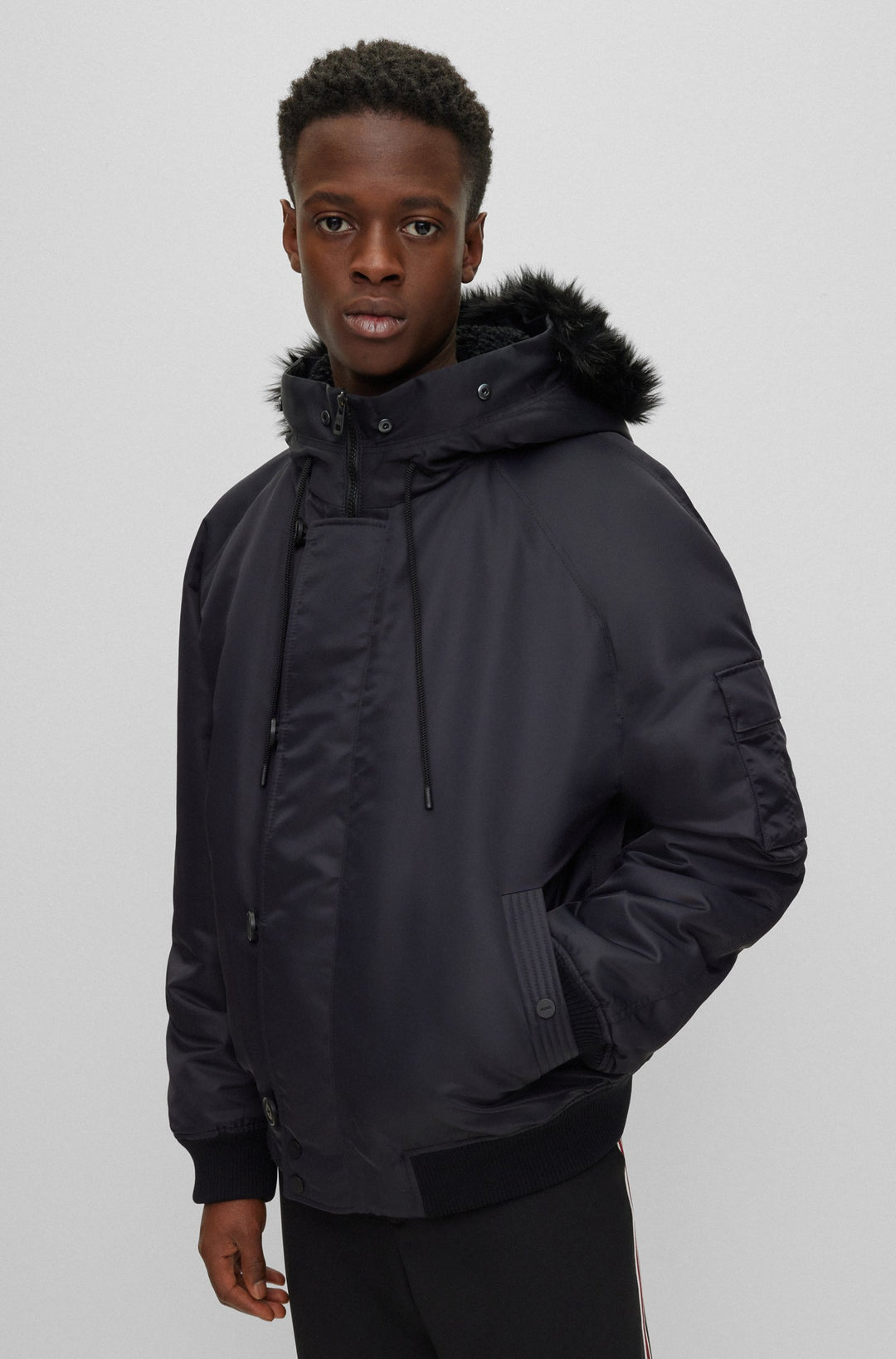 HUGO Casual Jackets Regular Fit in Nylon - BERON2341 10246395 01-50496328- Concorde Fashion#color_black-001