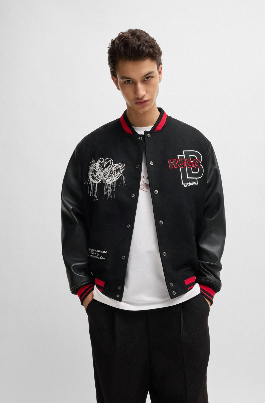 HUGO Casual Jackets Relaxed Fit in Leather - OGUZ_LB 10247033 01-50525239- Concorde Fashion#color_black-001