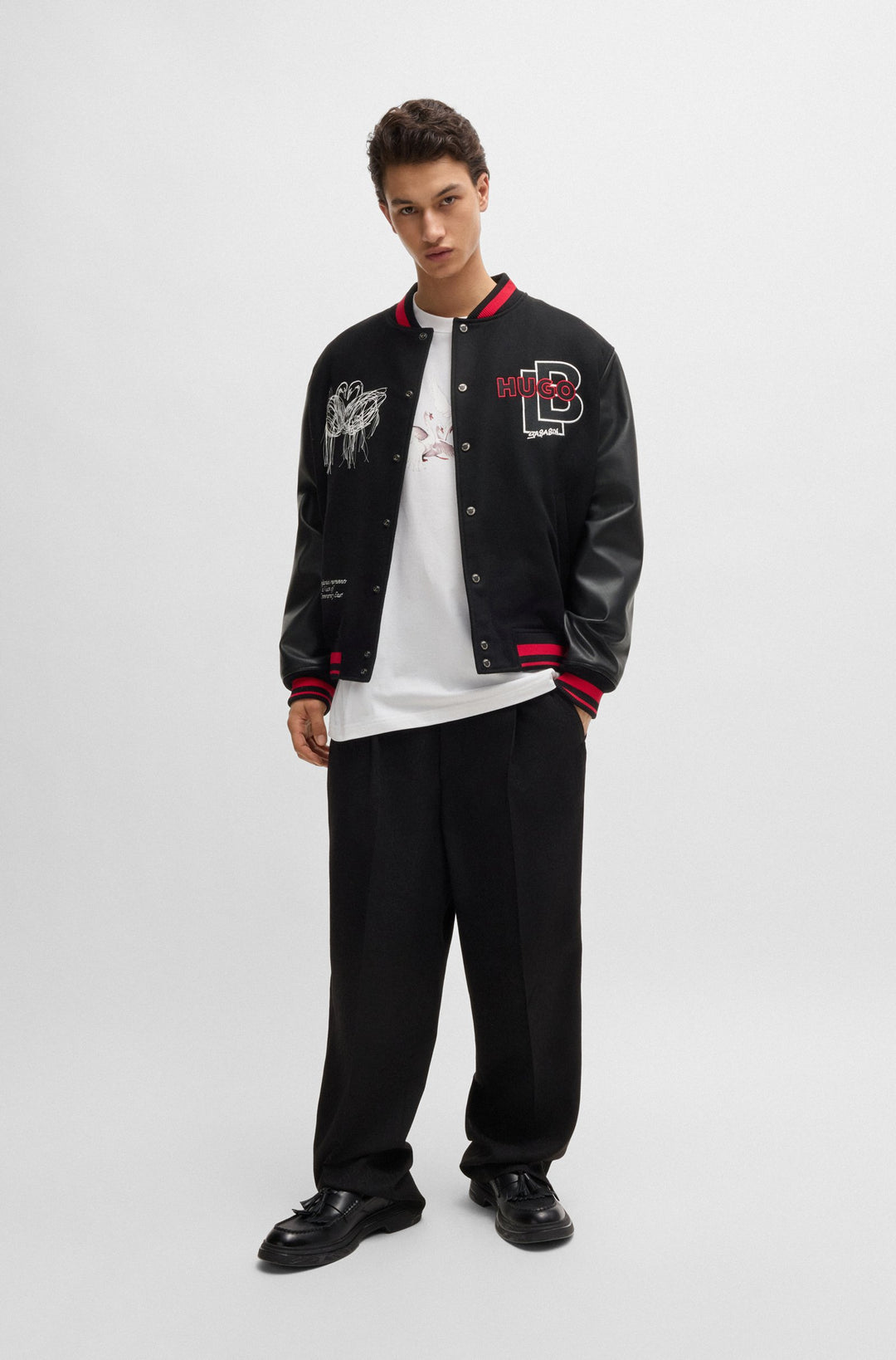 HUGO Casual Jackets Relaxed Fit in Leather - OGUZ_LB 10247033 01-50525239- Concorde Fashion#color_black-001