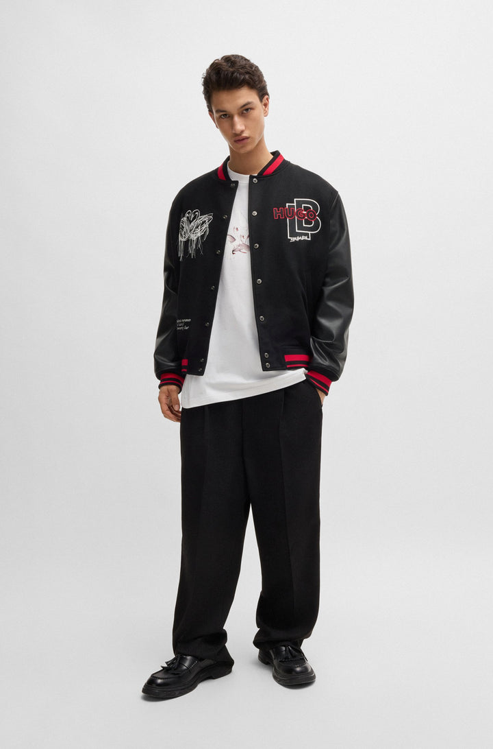 HUGO Casual Jackets Relaxed Fit in Leather - OGUZ_LB 10247033 01-50525239- Concorde Fashion#color_black-001