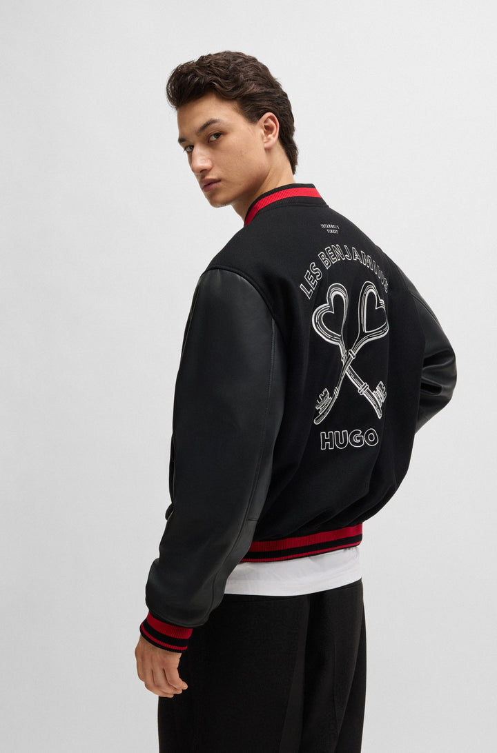 HUGO Casual Jackets Relaxed Fit in Leather - OGUZ_LB 10247033 01-50525239- Concorde Fashion#color_black-001