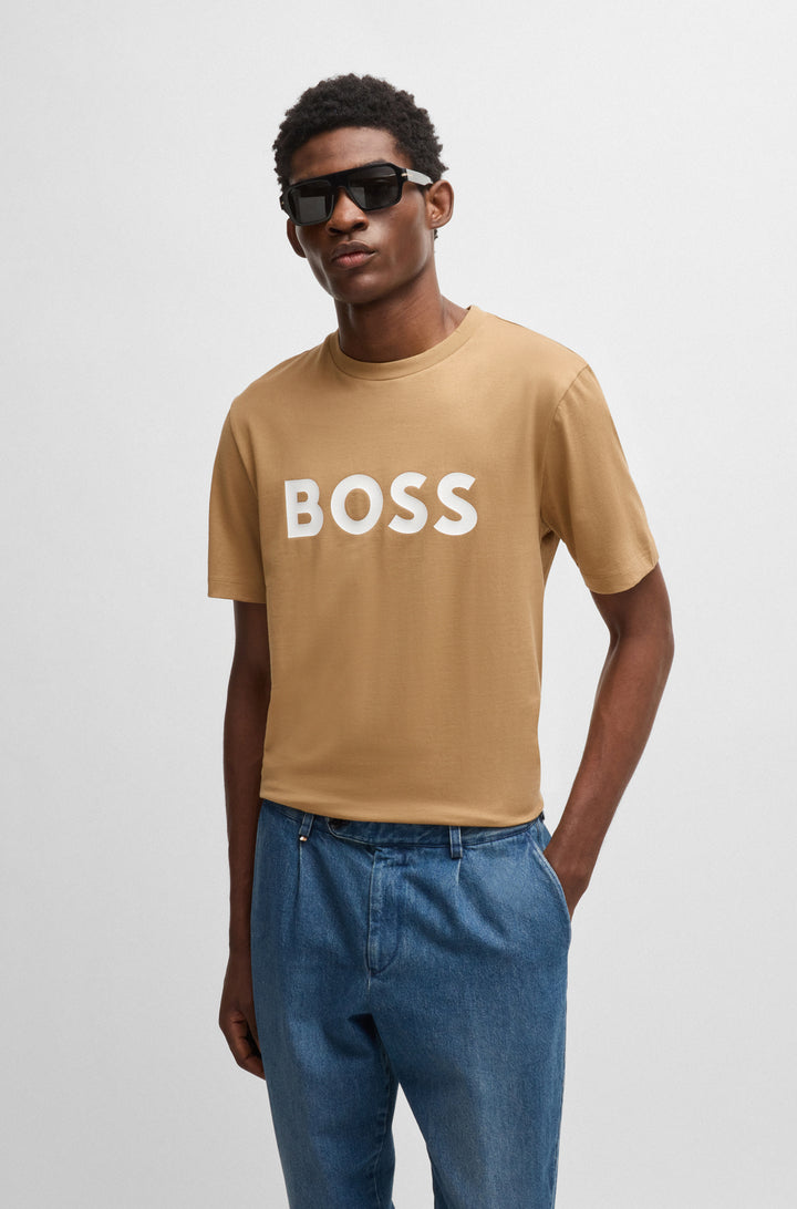 BOSS T-Shirts Regular Fit in Cotton - TIBURT 354 10247153 01-50495742- Concorde Fashion#color_beige-260