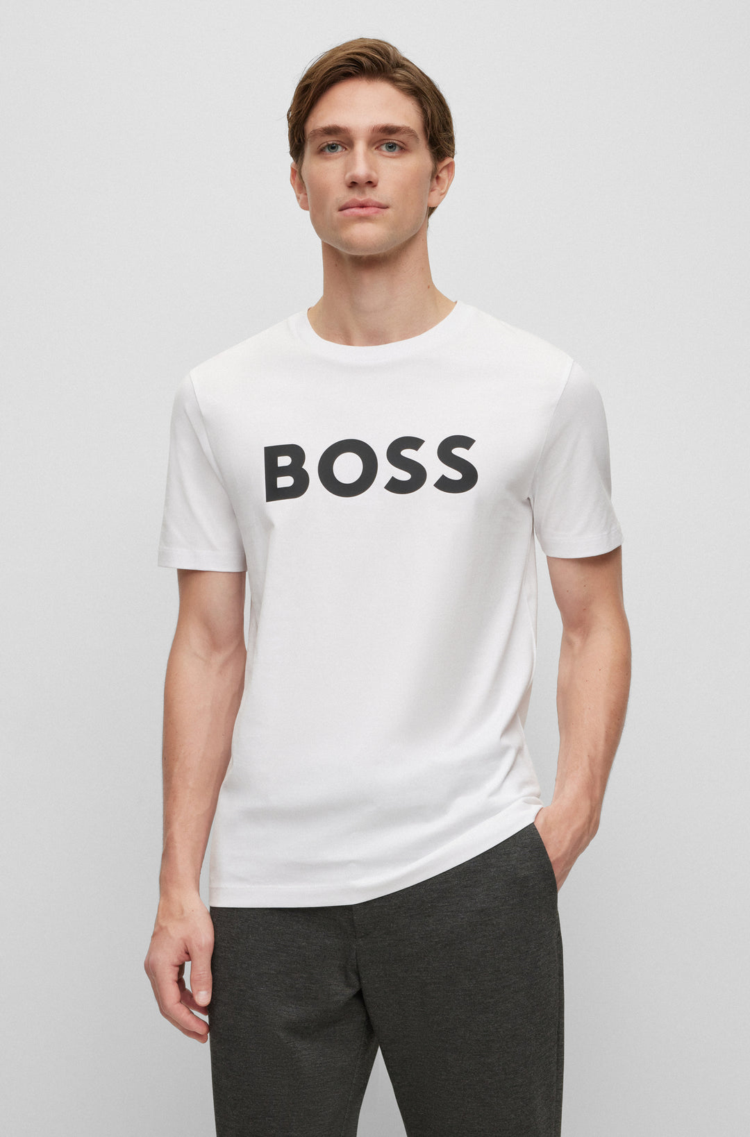 BOSS T-Shirts Regular Fit in Cotton - TIBURT 354 10247153 01-50495742- Concorde Fashion#color_white-100
