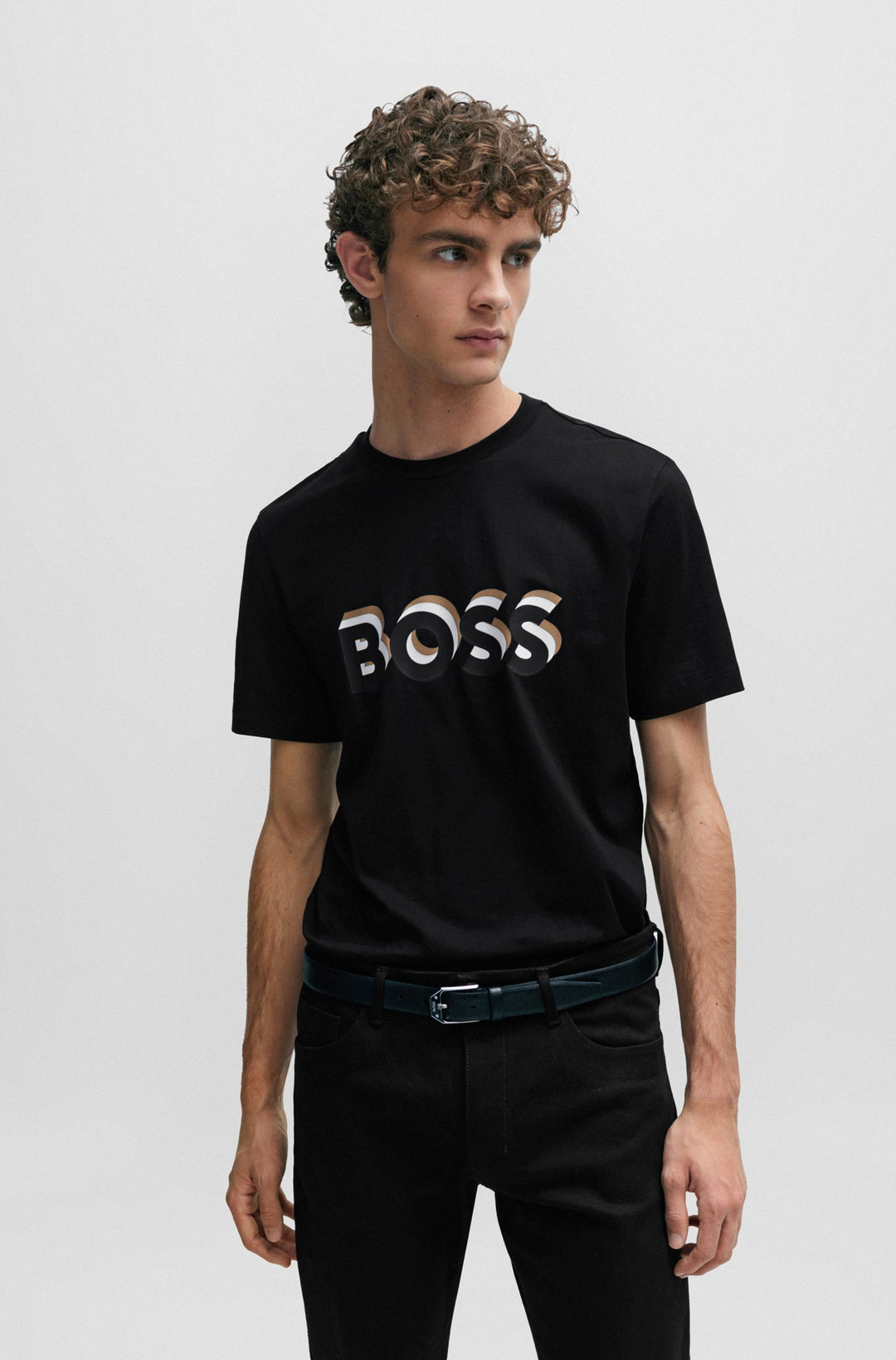BOSS Regular Fit T-Shirts in Cotton - TIBURT 427 10247153 01-50506923- Concorde Fashion#color_black-001