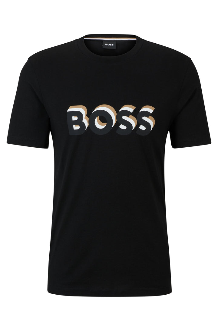BOSS Regular Fit T-Shirts in Cotton - TIBURT 427 10247153 01-50506923- Concorde Fashion#color_black-001