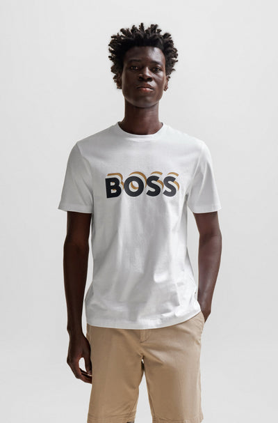 BOSS Regular Fit T-Shirts in Cotton - TIBURT 427 10247153 01-50506923- Concorde Fashion#color_white-100