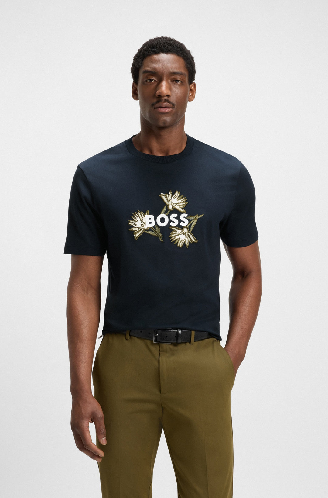 BOSS T-Shirts Regular Fit in Cotton - C-THOMPSON 121 10247170 01-50536796- Concorde Fashion#color_navy-404