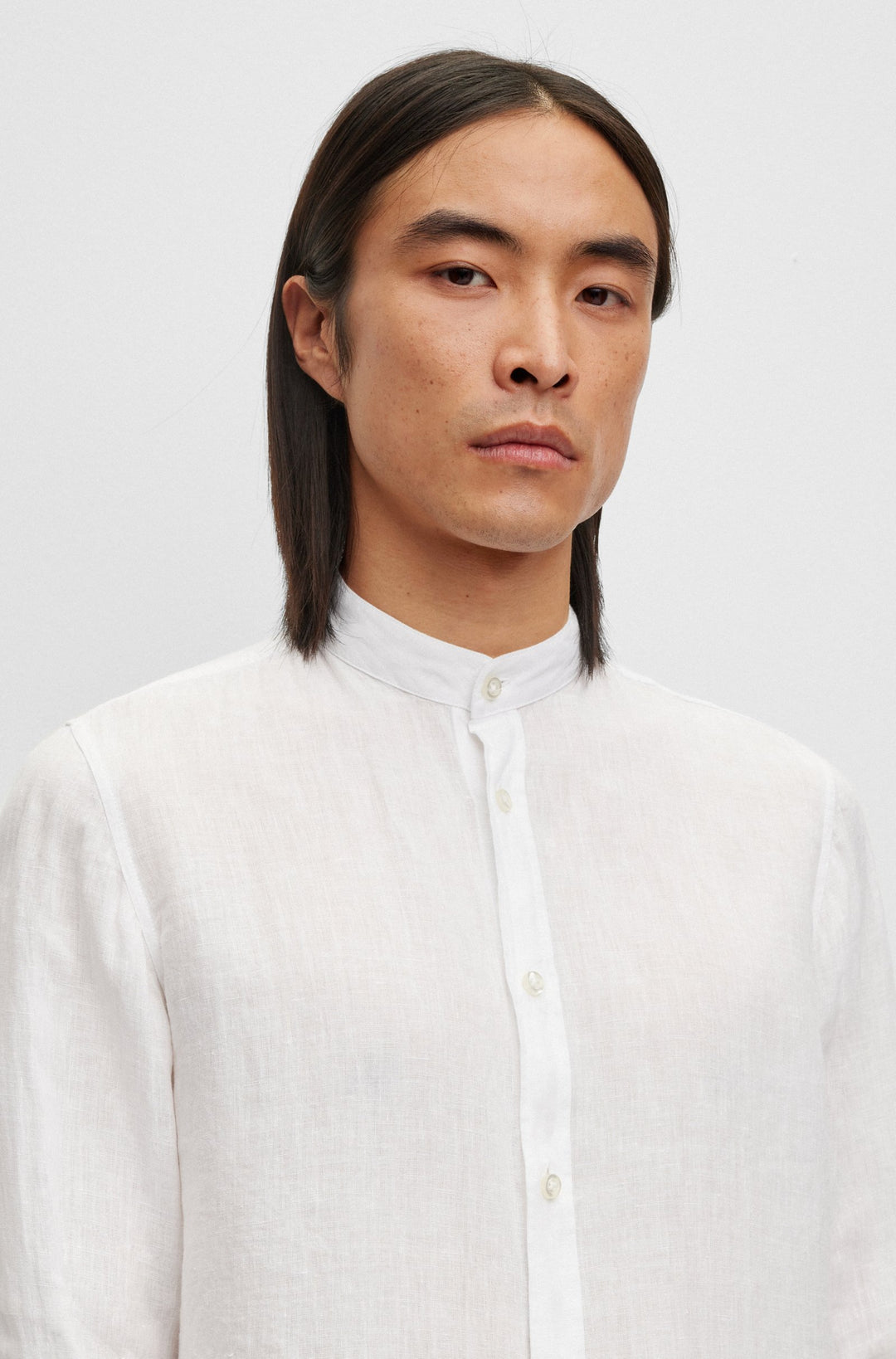 BOSS Regular Fit Casual Shirts in Linen - RACE_1 10247386 01-50489339- Concorde Fashion#color_white-100