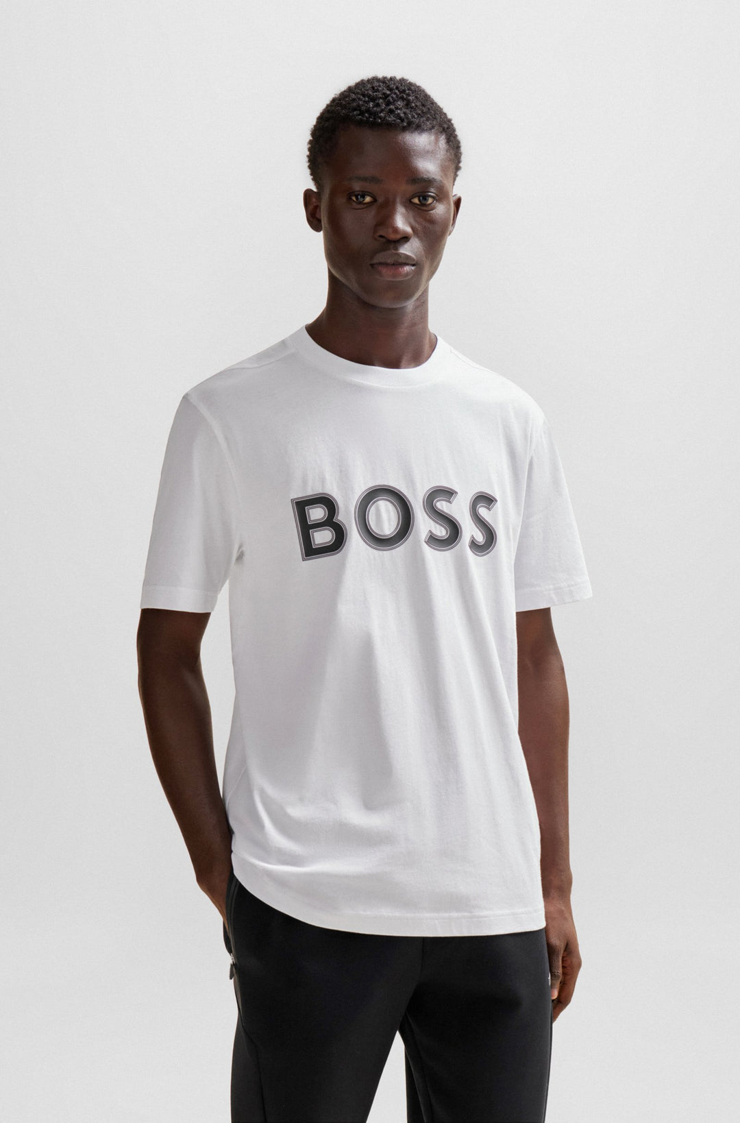 BOSS Regular Fit T-Shirts in Cotton - TEE 1 10247491 01-50506344- Concorde Fashion#color_white-100