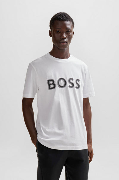 BOSS Regular Fit T-Shirts in Cotton - TEE 1 10247491 01-50506344- Concorde Fashion#color_white-100
