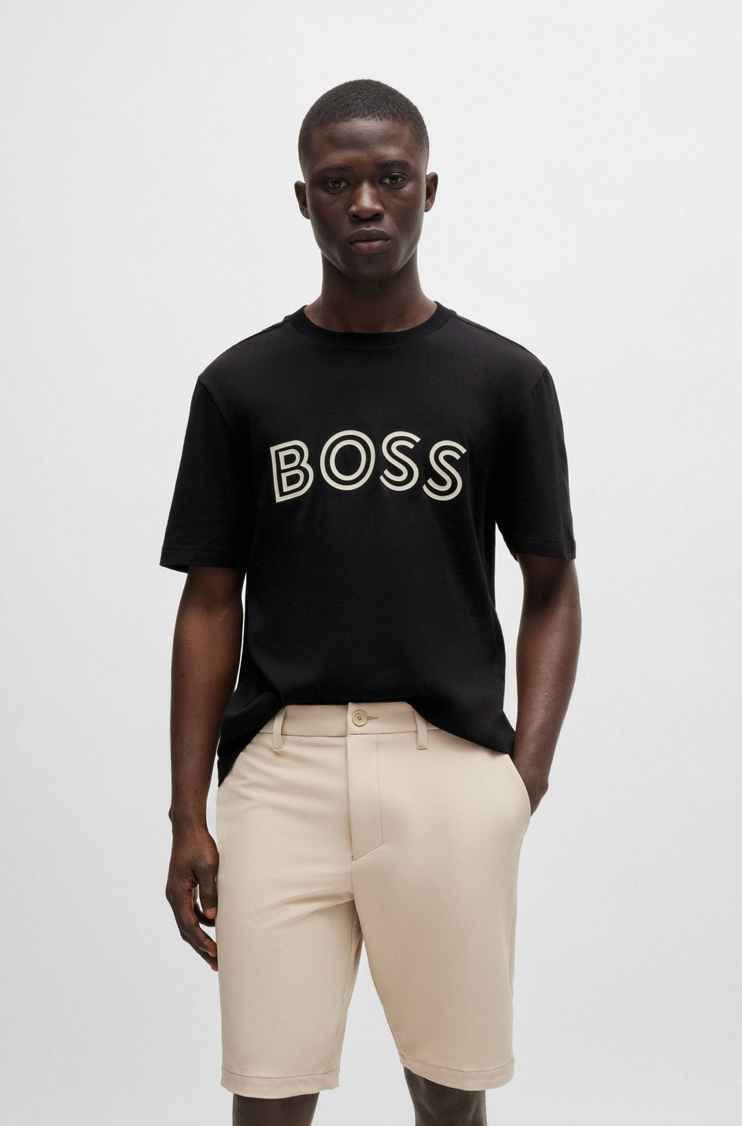 BOSS T-Shirts Regular Fit in Cotton - TEE 1 10247491 01-50519358- Concorde Fashion#color_black-001
