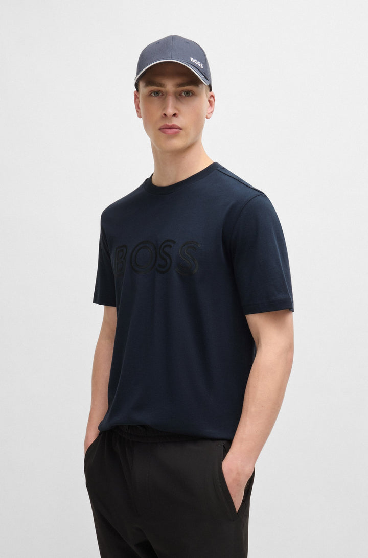 BOSS T-Shirts Regular Fit in Cotton - TEE 1 10247491 01-50519358- Concorde Fashion#color_navy-402