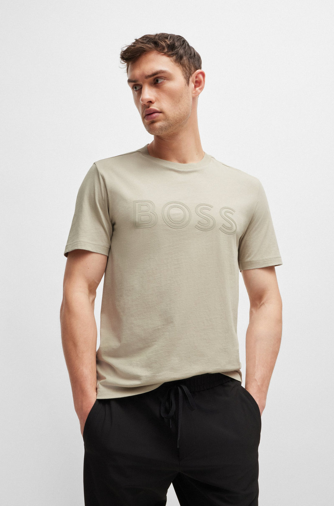 BOSS T-Shirts Regular Fit in Cotton - TEE 1 10247491 01-50519358- Concorde Fashion#color_beige-271