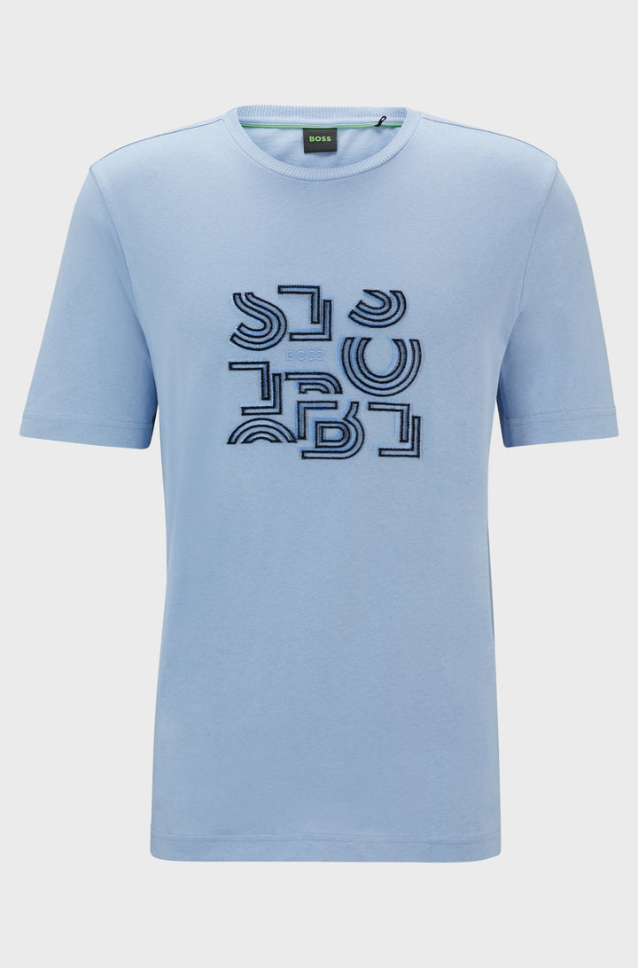 BOSS T-Shirts Regular Fit in Cotton - TEE 4 10247529 01-50519350- Concorde Fashion#color_blue-498