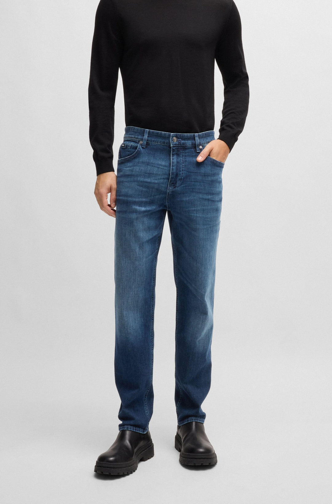 BOSS Jeans Regular Fit in Cotton Mix - C-RE.MAINE 10248179 01-50527031- Concorde Fashion#color_blue-432