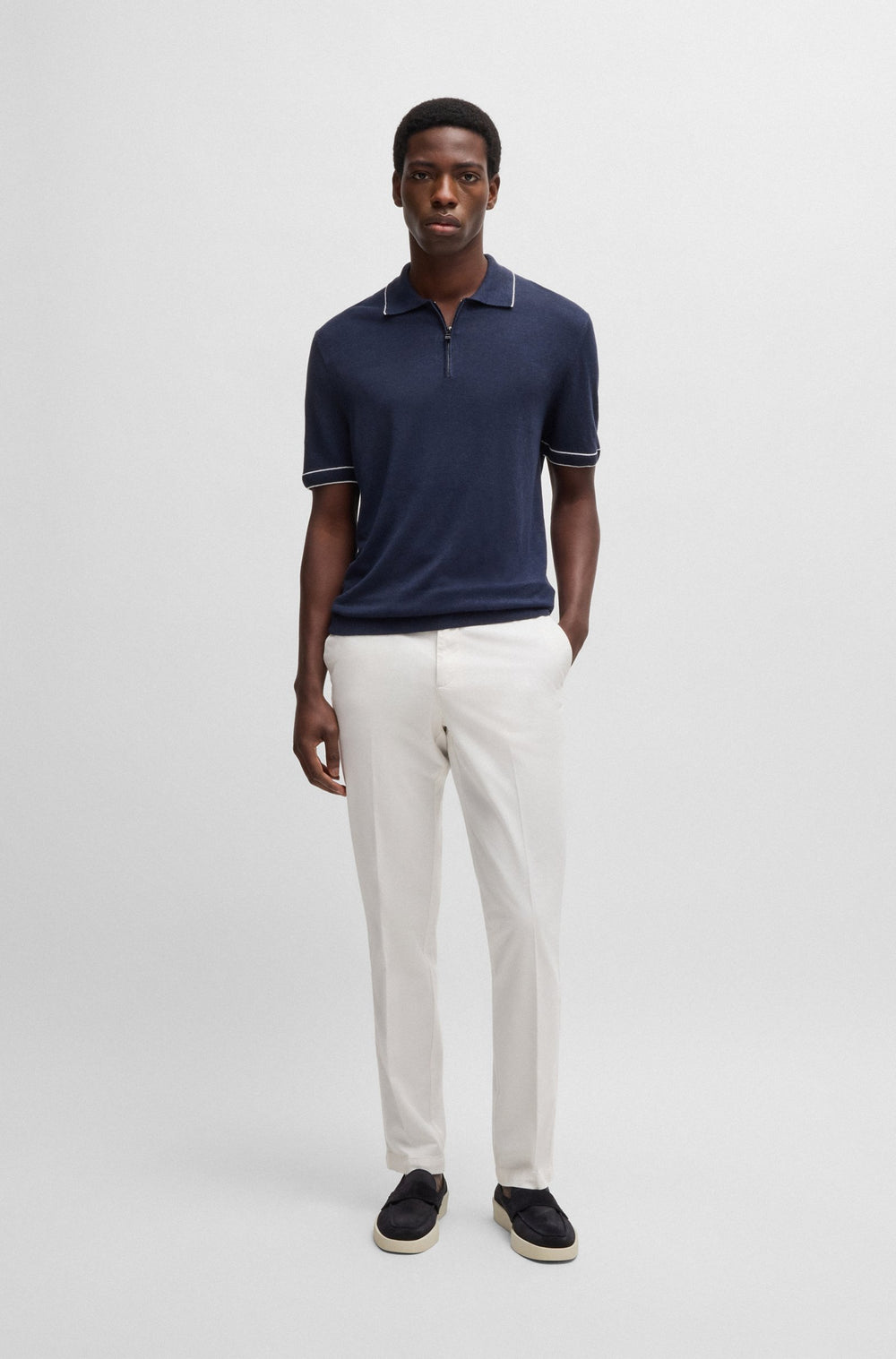BOSS Chinos Slim Fit in Cotton Mix - KAITO1 10248208 01-50487966- Concorde Fashion#color_white-100