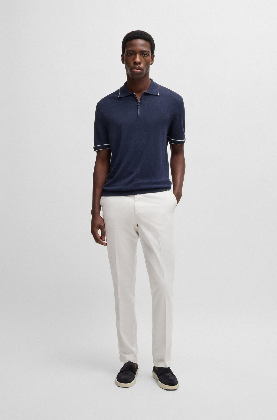 BOSS Chinos Slim Fit in Cotton Mix - KAITO1 10248208 01-50487966- Concorde Fashion#color_white-100
