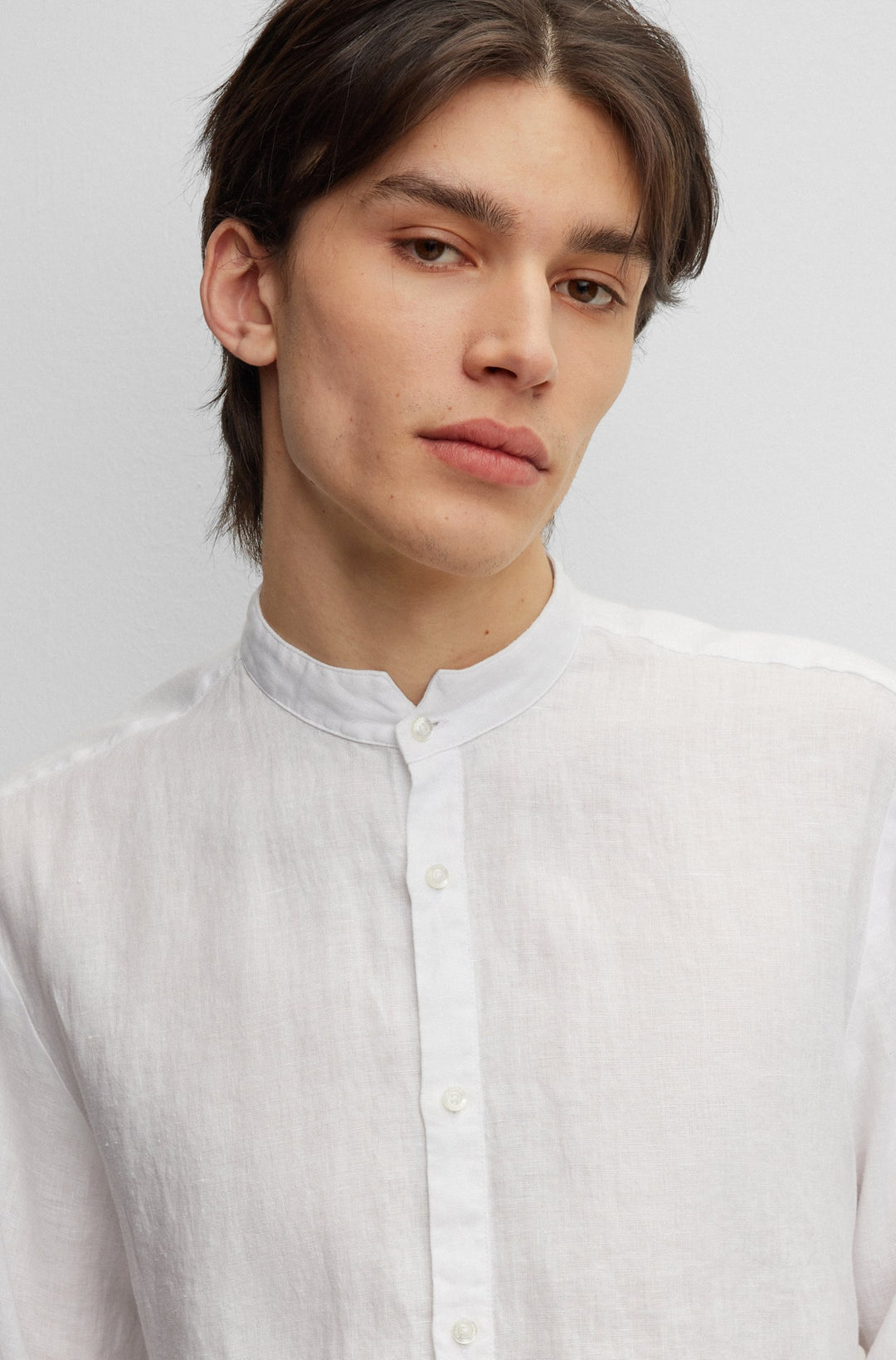 HUGO RED Slim Fit Casual Shirts in Linen - ELVORY 10248298 01-50490740- Concorde Fashion#color_white-199