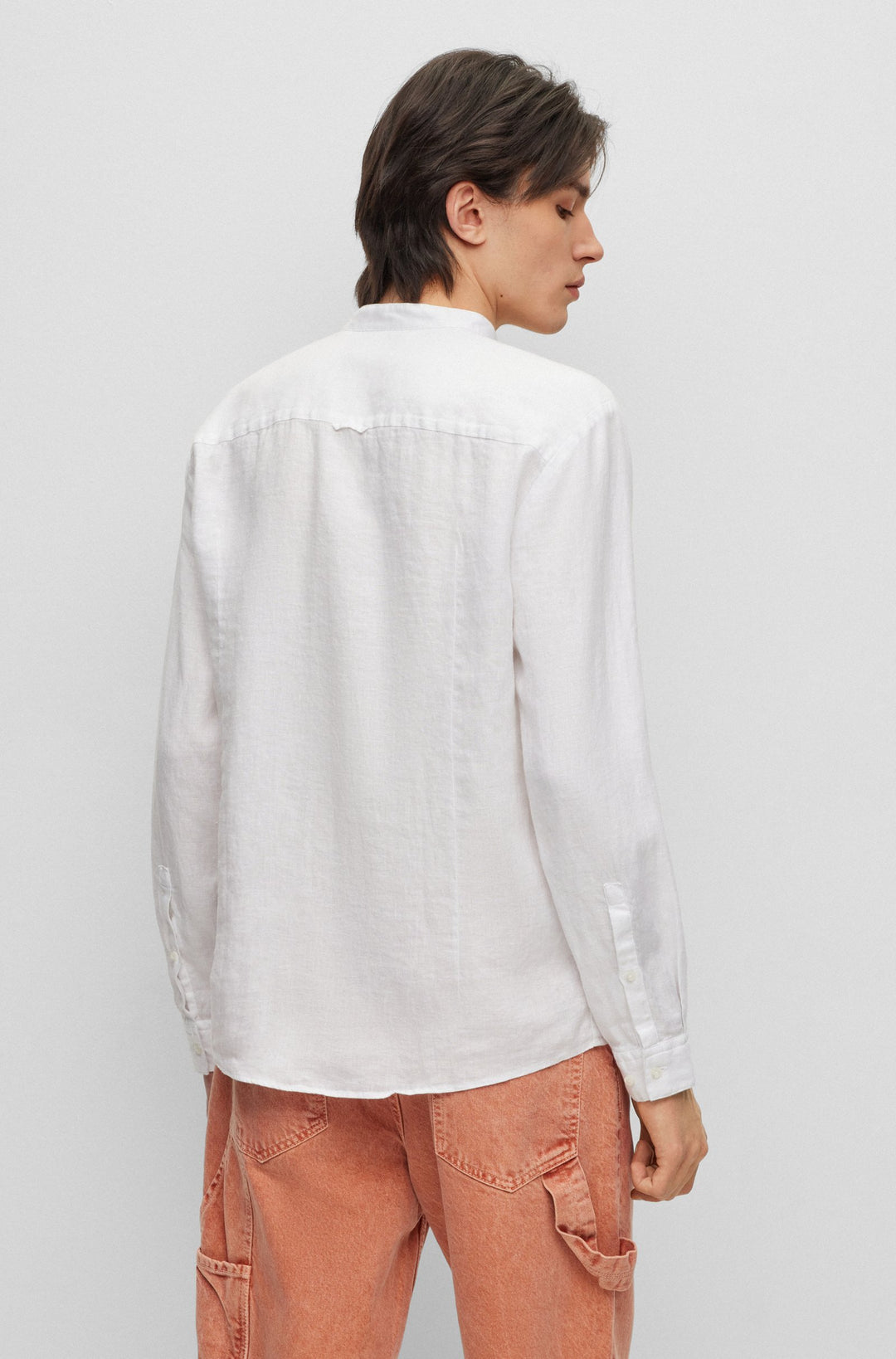 HUGO RED Slim Fit Casual Shirts in Linen - ELVORY 10248298 01-50490740- Concorde Fashion#color_white-199