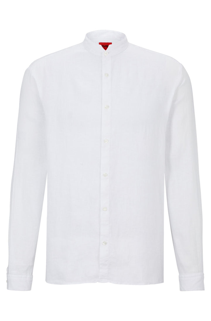 HUGO RED Slim Fit Casual Shirts in Linen - ELVORY 10248298 01-50490740- Concorde Fashion#color_white-199