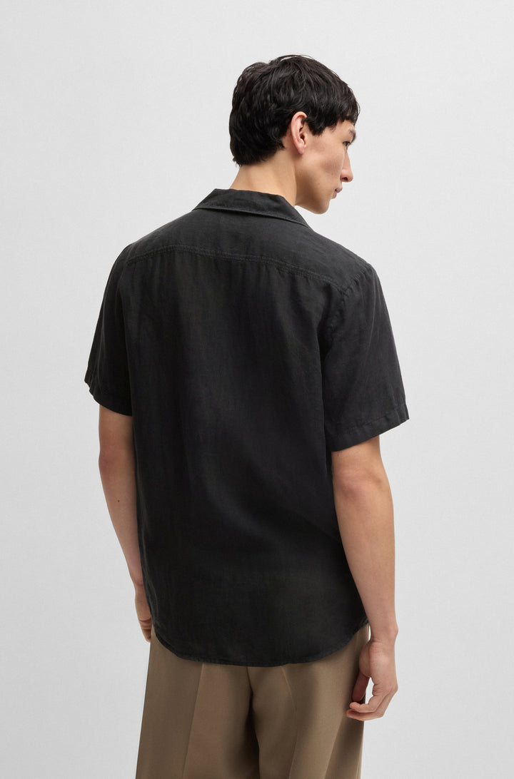 HUGO Casual Shirts Relaxed Fit in Linen - ELLINO 10248298 01-50490761- Concorde Fashion#color_black-001