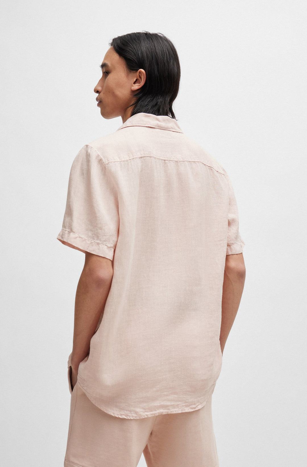 HUGO Casual Shirts Relaxed Fit in Linen - ELLINO 10248298 01-50490761- Concorde Fashion#color_pink-681