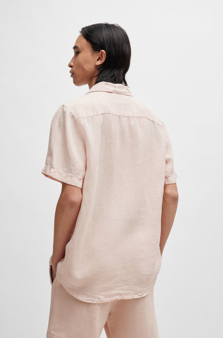 HUGO Casual Shirts Relaxed Fit in Linen - ELLINO 10248298 01-50490761- Concorde Fashion#color_pink-681