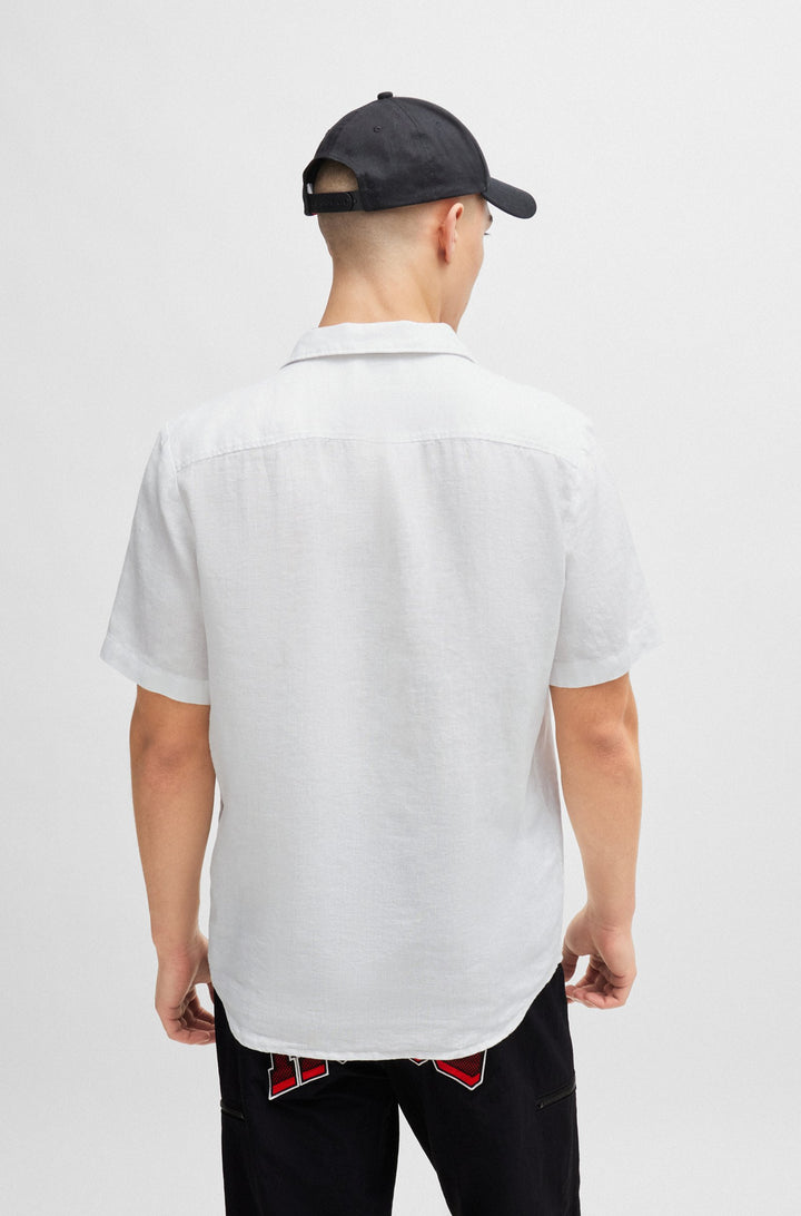 HUGO Casual Shirts Relaxed Fit in Linen - ELLINO 10248298 01-50490761- Concorde Fashion#color_white-199