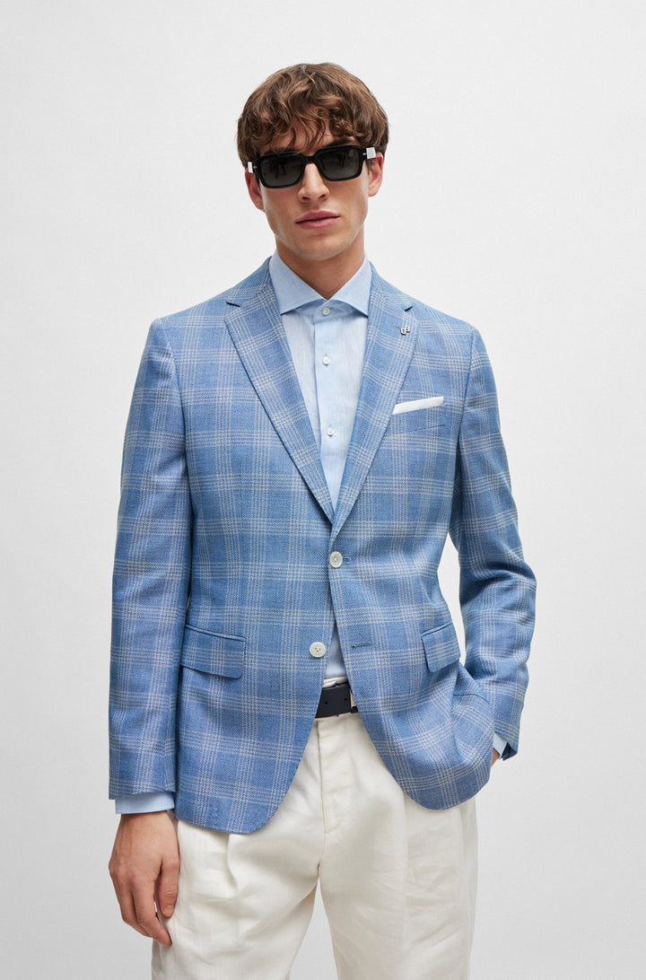 BOSS Slim Fit Formal Jackets in Wool Mix - H-HUTSON-233 10248317 01-50515950- Concorde Fashion#color_blue-423