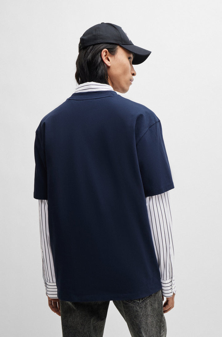HUGO Relaxed Fit T-Shirts in Cotton - DAPOLINO 10248326 01-50488330- Concorde Fashion#color_navy-405